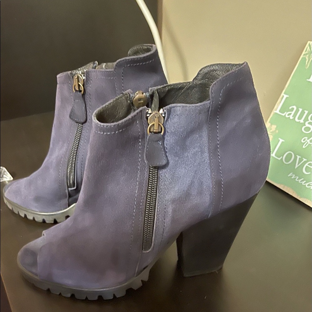 Heeled Boot Navy Suede By Sapena